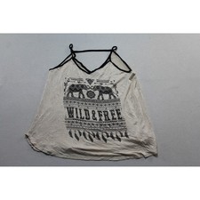 Libian Graphic Tank Top Womens Large Cream Excellent Wild & Free Boho Elephant picture