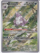 Nidoking 174/165 Illustration Rare Pokemon 151 Scarlet & Violet Holo NM English picture