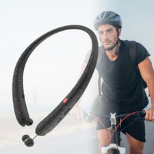 Sweatproof Neckband Headset Wireless Bluetooth Retractable Headphones Earbuds picture