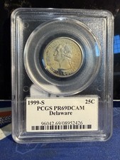 PCGS PR69DCAM 1999-S Delaware State Quarter 25C Silver Proof San Francisco picture