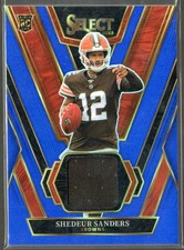 2025 Panini Select #RSW-SSS Shedeur Sanders Rookie Swatches Blue Prizm picture