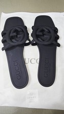 Gucci Women’s Black Rubber Slides  Size  8 picture