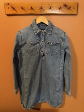A.P.C. Rue Madame Paris Denim Shirt Dress Size 38 Blue Made in Egypt picture