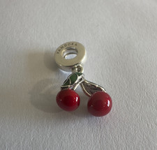 NEW PANDORA 925 Asymmetrical Red Cherry Fruit Charm picture