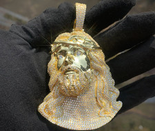 5CT Bling Iced Out JESUS PIECE Pendants Necklaces Lab Created Diamond Hip Hop picture