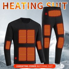 Winter Heated Jacket Underwear Suit USB Battery Electric Heating Warm Tops Pant picture