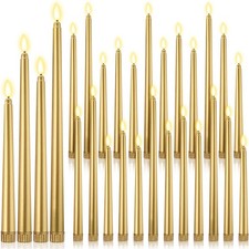 24 PCS Golden Flameless LED Taper Candles 8.5/9.65/10.8/12.8 Inch Tall Set picture
