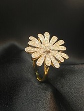 Stunning 0.80 Carats Round Brilliant Cut Natural Diamonds Daisy Ring In 14K Gold picture