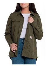 Carhartt 105049 Women’s Loose Fit Midweight Twill Shirt Jacket Green S NWT picture
