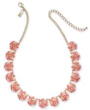 INC Gold-Tone Pavé Flower Strand Necklace, 17