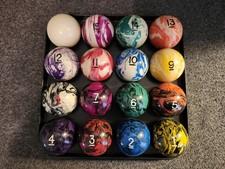 Vintage ? Epco ? Swirl Billiard Balls - Complete Set picture
