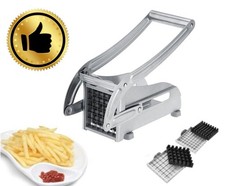 Potato Chipper & French Fry Cutter – 2 Stainless Steel Blades Slicer Tool picture