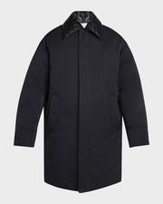 Bottega Veneta Men's Tech Puffer Jacket with Intrecciato Leather Collar Woven S picture