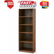 5-Shelf Mainstays Wood Bookcase with Adjustable Shelves, 71