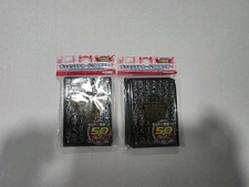 (100)YUGIOH Small Sized Millennium Puzzle Card Sleeves Black (2x 50packs) picture