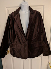 NWT Vintage Avenue Blues Women’s 18W/20W Brown Velvet Blazer Cuff Buttons Y2K picture