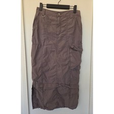 ASOS Design Gray Cotton Cargo Maxi Skirt US 2 Gorpcore Utility Y2K Grunge Indie picture