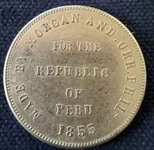 Peru pattern by Morgan & Orr, Philadelphia,  for the Peruvian Government 1855 picture