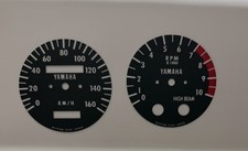 1974 YAMAHA DT 250, DT 360 speedometer  and tach face plates, KM/H Version picture