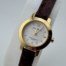 Vintage Jaclyn Smith Quartz Watch Women 20mm Gold Tone Leather Analog New Batter picture