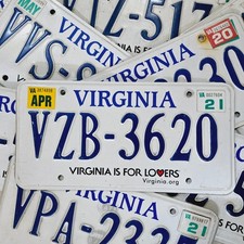 Virginia License Plate 🔥FREE📬🔥 1 Real Random VA Is For Lovers Tag picture