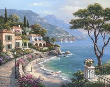 Ceramic Tile Mural Kitchen Backsplash - SK-Escape - Tuscan - Italian - Landscape picture