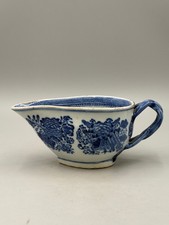 Antique 18th c. Chinese Qianlong Blue & White Fitzhugh Porcelain Sauce Boat Pot  picture