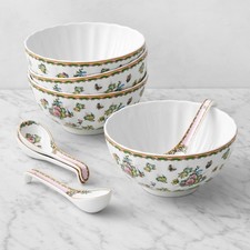 Famille Rose Noodle Bowls & Dumpling Spoons Set-williamssonoma|41511 picture