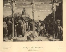 115+yr Old Original Antique Mantegna Print by Crucifixion - Jesus Mary Magdalene picture