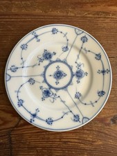 Antique PORSGRUND BOGSTAD Norway Blue and White Floral 6” Porcelain Bread Plate picture