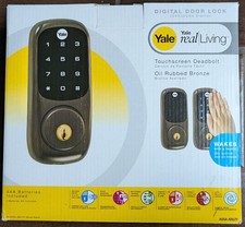 NEW Yale Real Living Deadbolt Lock Touchscreen Keypad Oiled Bronze Zwave picture