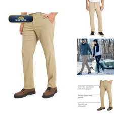 Weatherproof Vintage Mens Regular Fit Ultra Stretch Flat Front Chinos - Sand picture