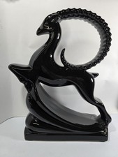 Vintage Haeger Black Ram Sculpture Art Deco Figurine 19