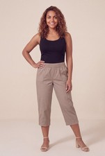 Catherines Women's Plus Size Stretch Knit Waist Cargo Capri picture