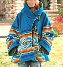 Kelly Reilly Jacket Beth Dutton Yellowstone Blue Hooded Poncho Women Coat picture