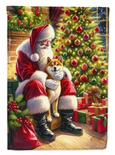 Caroline's Treasures DAC4157CHF Shiba Inu Santa House Flag Large Polyester picture