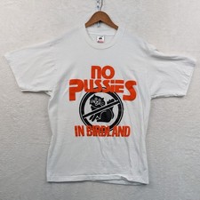 VTG Baltimore Orioles T-Shirt Men's M White No Pussies In Birdland Funny USA 90s picture