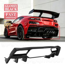 For Corvette C8 Z06 2023-2027 B Style Glossy Black Add-On Rear Bumper Diffuser picture