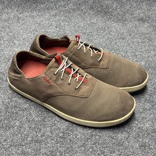 OluKai Nohea Moku Brown Mesh Canvas No Tie Boat Shoes Sneakers Men US 13 10283 picture