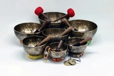 4-8 inches Set of 7 pcs Full Moon Singing Bowl Nepal-Meditation bowl picture