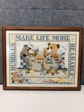 Vintage Janlynn Bubbles Make Life More Bearable Counted Cross Stitch Teddy Bears picture