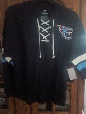 Women's Tennessee Titans Fanatics Navy Jersey Style Lace-up Long Sleeve picture