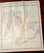 C470-MAP, GRAPHIC SYNTHESIS OF THE ITALIAN-ETHIOPIAN WAR, PIETRO BADOGLIO, MONDADORI picture