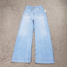 Maeve The Colette Cropped Wide Leg Jeans High Rise Blue Denim 24 Anthropologie picture