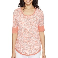 Mod-o-doc Women’s Wildflower Burnout Jersey Scoop Neck Top Size S NWT picture