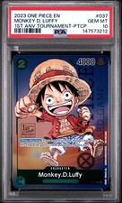 2023 One Piece 1st Anniversary Tournament Monkey D. Luffy #037 Gem Mint PSA 10 picture