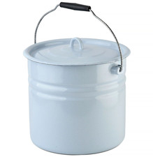 Novomoskovsk Enamel Bucket with Lid Pickle Pail Vintage Style Bucket 3 Gallon picture