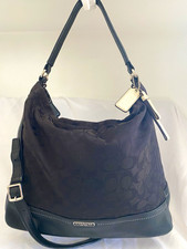 Coach Park Signature Hobo F23279 Black Jacquard Leather Shoulder Crossbody Bag picture