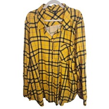 Torrid Womens Plaid Button Shirt Plus Size 4X Grunge Skater Punk Layering Drapey picture
