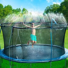 Trampoline Sprinklers for Kids - Outdoor Summer Water Toys, 39ft Spray Park Fun picture